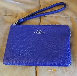 Coach Darcy Purple Saffiano Wrislet EUC
